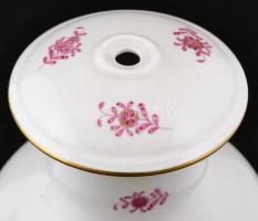 Herendi indiaikosár mintás lámpatest párban, kézzel festett, jelzett, hibátlan, m:38 cm (2×)