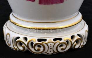 Herendi indiaikosár mintás lámpatest párban, kézzel festett, jelzett, hibátlan, m:38 cm (2×)