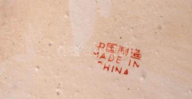 Kínai jelzett padlóváza, kézzel festett, hibátlan, m:63 cm