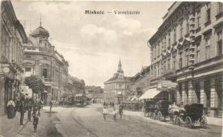 Miskolc, Városház tér, Korona szálloda; kiadja Grünwald Ignác