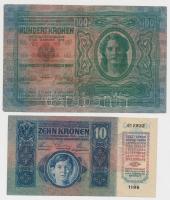 1902. 1000K + 1912. 100K + 1915. 10K mindhárom piros "MAGYARORSZÁG" körbélyegzéssel T:III,...