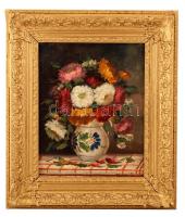 Karczagi jelzéssel: Virágcsendélet. Olaj, vászon, jelzett, keretben, 50×40 cm