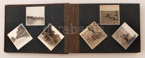 cca 1914-1918 Fotóalbum, benne különféle fényképekkel: Ferenc József portréja, laktanyai életképek, ...