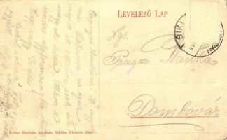 Siklós, Pécsi utca, Fürst Gyula kereskedése, Otthon kávéház; Feiler Mariska kiadása