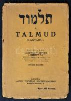 A Talmud magyarul. Ford.: Luzsénszky Alfonz. Bp., é. n., Stádium. Tűzött papírkötésben, kissé megviselt borítója elválik.