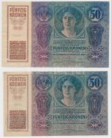 1914. 50K (2x) piros "MAGYARORSZÁG" illetve fekete "Romania Timbru Special" felü...