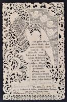 cca 1880-1900 Csipke szentkép, hibátlan,  10x6cm