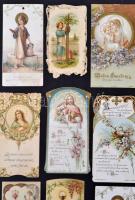 cca 1900 Régi, litho szentképek, 15db,  különböző méretben és minőségben, 9x5cm és 11x6cm között