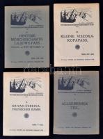 Dr. Gyula v. Komarnicki: Die Hohe Tatra Hochgebirgsführer I-IV. Budapest, 1918, Turistik und Alpinismus, XCIV+473+40 p. Számos térképpel illusztrálva. Német nyelven. Kiadói ragasztott papírkötés, kiadói papírtokban. A papírtok sérült, szakadt.