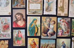 cca 1900-20 Vegyes, régi, szentkép tétel, 35db, különböző méretben és minőségben, cca 9x6cm és 11x6c...