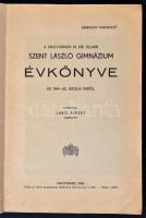 1942 A Nagyváradi M. Kir. Állami Szent László gimnázium évkönyve, pp.:125, 24x17cm