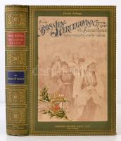 Heinrich Renner: Durch Bosnien-Hercegovina Kreuz und Quer. Wanderungen von Heinrich Renner. Második kiegészített és bővített kiadás. Berlin, 1897, Dietrich Reimer, XV+566 p. + 1. nagy méretű kihajtható térképpel. Képekkel gazdagon illusztrált.  Kiadói aranyozott, festett, illusztrált egészvászon kötés.  Német nyelvű könyv Bosznia-Hercegovináról.  A térkép két helyen szakadt, de ezt leszámítva megkímélt, szép állapotban van. /  Cloth-binding, with gilded, painted and illustrated cover. Book about Bosnia-Hercegovina by Heinrich Renner in german language. Second Edition. The map is damaged, but the other things are okay.