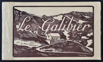 cca 1920 Le Galibier par A. Mollaret Grenoble, képeslap album, hiánytalan, 10db-os, 9x15cm