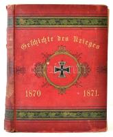 Illustrierte Geschichte des Krieges 1870/71. Stuttgart-Berlin-Leipzig, é.n., Union Deutsche Verlagsgesellschaft, 596 p. Kiadói aranyozott egészvászon kötés.  A német egységhez vezető 1870/71-es háborúkról szóló könyv. Számos fekete-fehér és színes képpel, köztük több egy és két egészoldalas képpel, és térképekkel gazdagon illusztrált. Német nyelven.  A könyv borítója kopott, szakadt, sérült. Több lap szakadozott és kijár a könyvből. / Book about the wars of 1870/71 which they went to the uncification of Germany, in german language. It illustrated richly with a lot of black and white and colourful pictures, and one and two full pages pictures, and maps. Cloth-binding, with gilded cover.  The cover is damaged. Some pages splited, and they are coming out from the book.