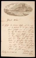 1835 Pozsonyi látképet ábrázoló levélpapír / Letter with Pressburg view