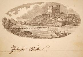 1835 Pozsonyi látképet ábrázoló levélpapír / Letter with Pressburg view