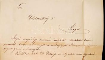 cca 1890 Levél, benne Stájerlaki nyaraló fényképével, díszes, szárított virágos keretben / cca 1890 ...