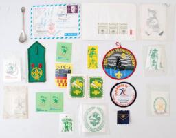 Nagy cserkész és eszperantó tétel benne címkék, alkalmi bélyegzések, levélzárók nagy mennyiségben  / Lot of Scout and Esperanto thematic memorabilia