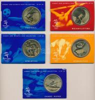 Ausztrália 2000. 5$ Olimpiai érmegyűjtemény (5xklf) a sorozat 1., 4., 13., 20. és 21. számú darabjai, eredeti tokban T:1 / Australia 2000. 5 Dollars Olympic Coin Collection (5xdiff) No. 1., 4., 13., 20. and 21. of the set, in original case C:UNC