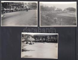 cca 1960 Szeged, gokartverseny, 3 db fotó Liebmanntól, 6,5×9,5 cm /  cca 1960 Szeged, gokart race, 3 photographs from Liebmann, 6,5×9,5 cm