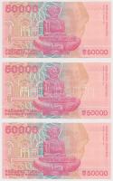Horvátország 1993. 50.000D (3x) sorszámkövetők T:I
Croatia 1993. 50.000 Dinara (3x) sequential seri...