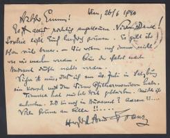 1938-1943 Lehár Ferenc (1870-1948) zeneszerző 3 db kézzel írt német nyelvű levelezőlapja Papházy Ist...