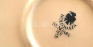 Hollóházi Jurcsák László által tervezett hamuzó, matricás, jelzett, hibátlan, d:14 cm