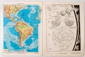 3 db iskolai atlasz a XX. sz. elejéről valamint három térkép vegyes minőségben