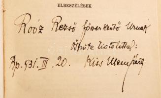 Kiss Menyhért: Mézeskalács szív, elbeszélések. Budapest, 1931, Singer és Wolfner. Kiadói karton köté...