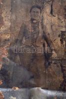 cca 1900 Hölgy portré, Ferrotípia, gyűrődésekkel, 13x8cm