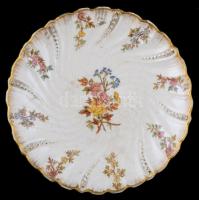 Sarreguemines Louis XV tálka, levonóképes, kopott, jelzett, d:15 cm