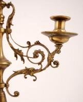 Háromágú réz gyertyatartó, m:48 cm