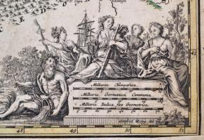 cca 1700 Nova et accurata Hungariae cum adiacentibus Regnis et Principatibus Tabula aeri incisa et v...