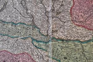 cca 1700 Nova et accurata Hungariae cum adiacentibus Regnis et Principatibus Tabula aeri incisa et v...