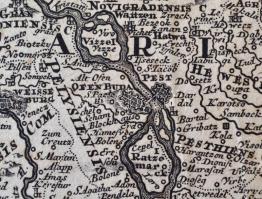 cca 1700 Nova et accurata Hungariae cum adiacentibus Regnis et Principatibus Tabula aeri incisa et v...