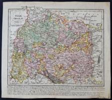 1800 Berken János - Joan Winter: Sváb ország térképe. Színezett rézmetszet. Szép állapotban /  1800 Map of Schwaben 33x30 cm