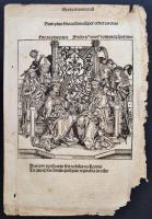 1493 A Hartmann Schedel krónika egy lapja, rajta II. Piusz pápa és III. Frigyes német római császár fametszetes képével / 1493 Image of the Pope Pius II. and Roman Emperor Friedrich III: Wood engraving from the Hartmann Schedel Chronicle 29x42 cm