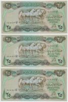 Irak 1980. 25D (3x) sorszámkövető T:I Iraq 1980. 25 Dinars (3x) sequential serials C:UNC Krause 25.b