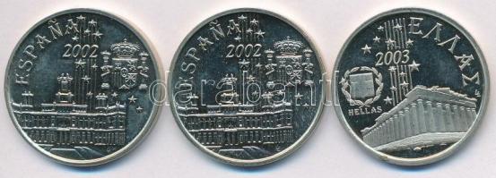 Vegyes: Spanyolország 2002. (2x) kétoldalas fém emlékérem (30mm) + Görögország 2003. kétoldalas fém emlékérem (30mm) T:1-,2 Mixed: Spain 2002. (2x) double sided commemorative medal (30mm) + Greece 2003. double sided commemorative medal (30mm) C:AU,XF
