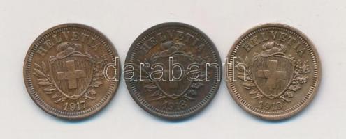 Svájc 1917B,1918B,1919B 1r Br (3x) T:1,1-
Switzerland 1917B,1918B,1919B 1 Rappen Br (3x) C:UNC,AU