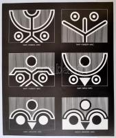 Bak Imre (1939): 1977-es Műcsarnok-beli kiállításának mappája, benne 5 tábla, melyből 3 a művész három munkájának jelzetlen ofszet változata + két egyéb tábla. A borítón interjú a művésszel. 30x34 cm