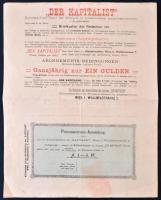 Ausztria / Bécs 1887. "Opció - A Kapitalista című folyóirat 10. évfolyamának három ingyenes szá...