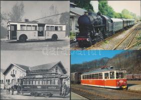 18 db megíratlan MODERN motívumos képeslap; vonat, villamos, lóvasút / 18 unused modern motive postcards; train, tram, horse tramway