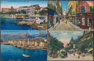16 db RÉGI francia városképes lap, vegyes minőségben / 16 pre-1945 French town-view postcards, mixed quality