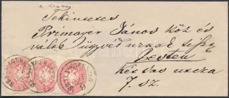 ~1863 3 x 5kr on cover 