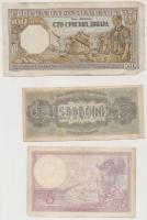 Vegyes: Franciaország 1939. 5F + Görögország / Német-olasz megszállás 1944. 5.000.000D + Szerbia / N...