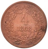 1868KB 4kr Cu (13,41g) T:2 /
Hungary 1868KB 4 Kreuzer Cu Kremnitz (13,41g) C:XF 
Adamo M7.1