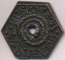 Ligeti Erika (1934-2004) 1979. "Állami csúszópénz - Respublica Szentendre" Br gúnyérem (37...