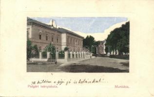 Munkács, Rákóczi utca, polgári leányiskola, kiadja Rekord képeslapkirály / Rákóczi street, girl school