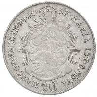 1848KB 10kr Ag "V. Ferdinánd" Körmöcbánya (3,87g) T:2- ph., juszt. / Hungary 1848KB 10 Kre...